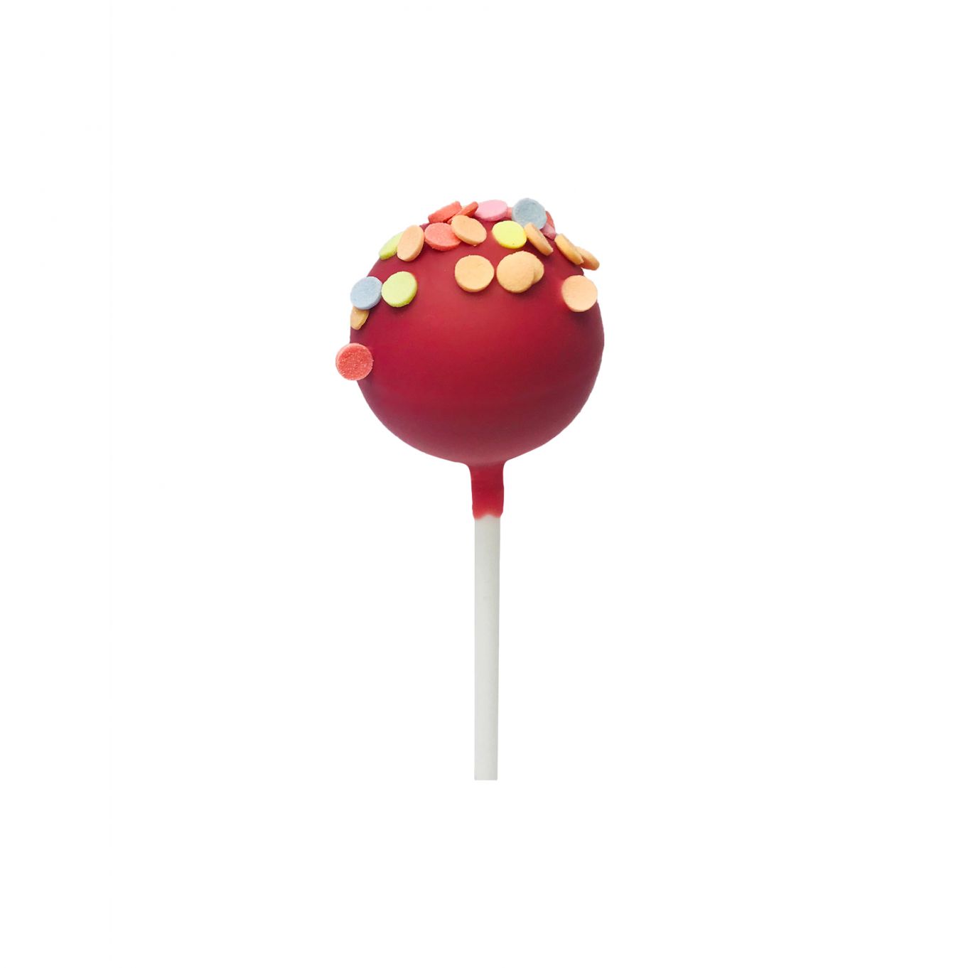 Rotes Praliné mit Konfetti