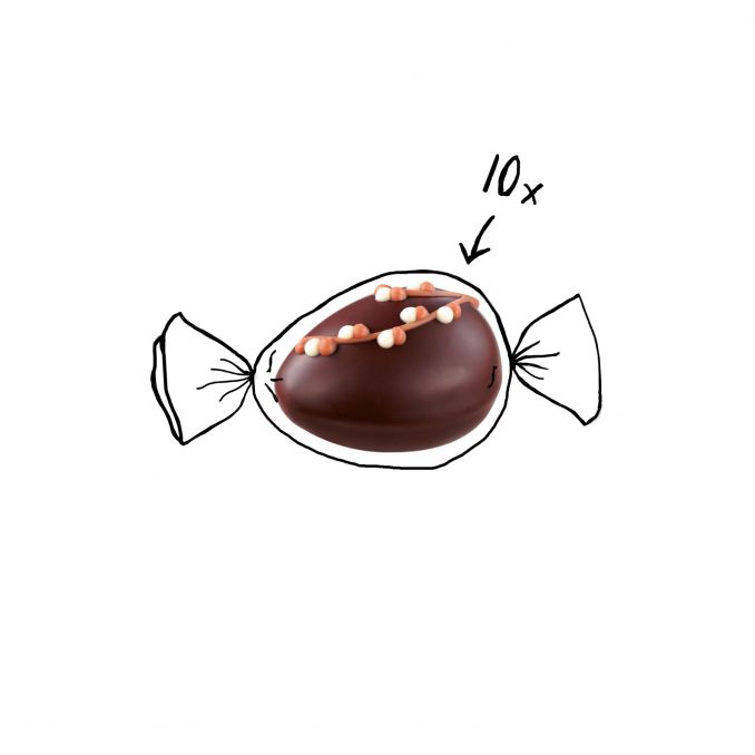 Nougat Eier dunkle Schokolade