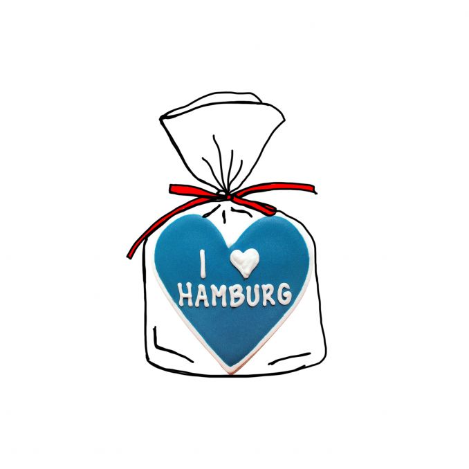 Keks Herz "I heart Hamburg"