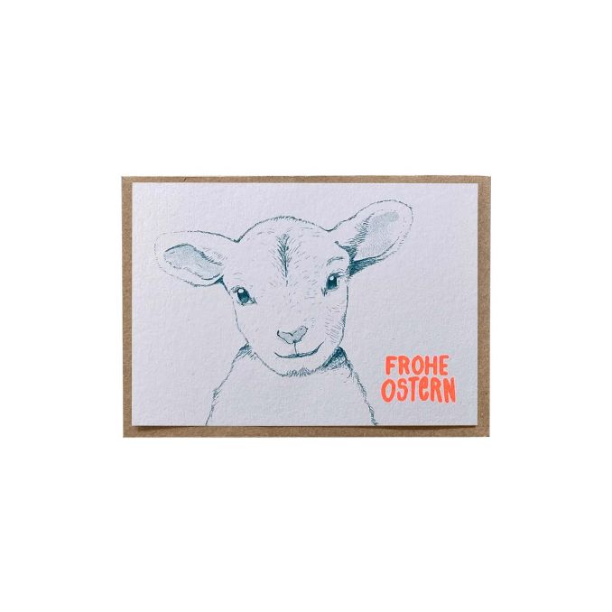 Postkarte Lamm Petrol