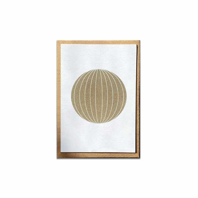 Postkarte Weihnachtskugel Gold