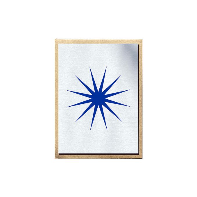 Postkarte Stern Blau