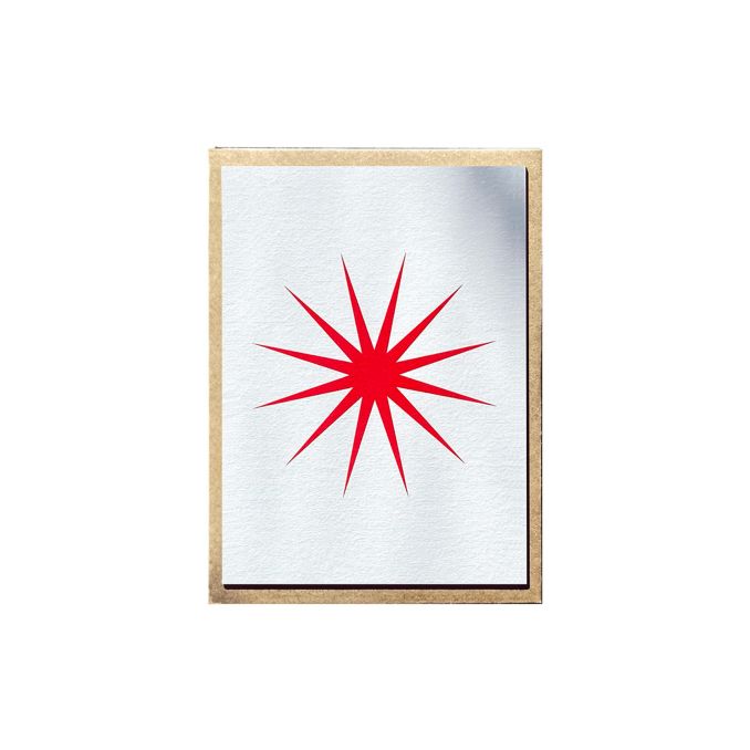 Postkarte Stern Rot